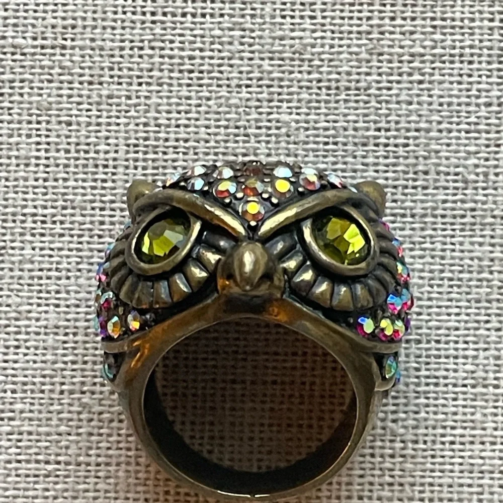 Kirks Folly Crystal Owl Ring Size 7 - Picture 3 of 9